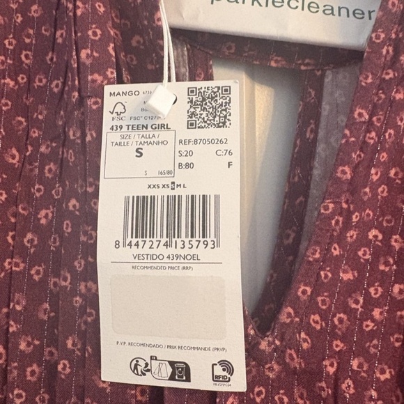 Mango Short Flowing Dress Long Sleeve NWT Small - Picture 5 of 6